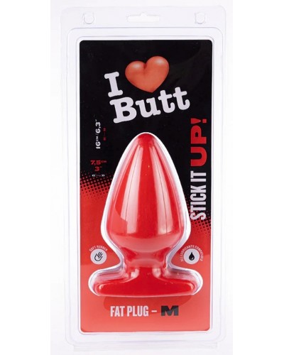 Plug Fat M I Love Butt 14 x 7.5 cm Rouge sextoys et accessoires sur La Boutique du Hard