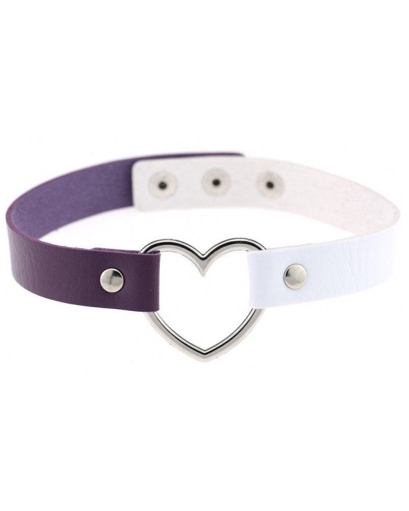 Ras de cou Heart Duo Violet-Blanc sextoys et accessoires sur La Boutique du Hard