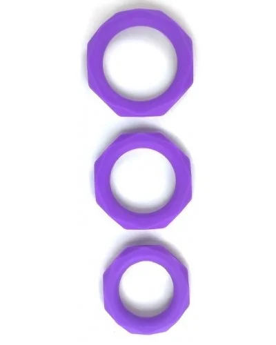 Lot de 3 Cockrings Souples Purply sextoys et accessoires sur La Boutique du Hard