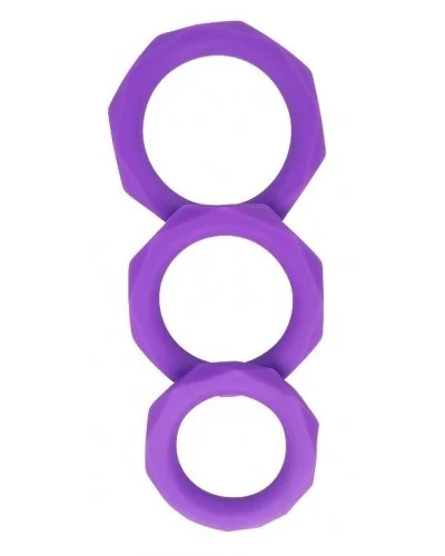 Lot de 3 Cockrings Souples Purply sextoys et accessoires sur La Boutique du Hard