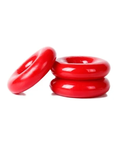 Lot de 3 cockrings Chubby Rouge sextoys et accessoires sur La Boutique du Hard