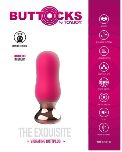 Plug vibrant The Exquisite 7 x 3cm Rose sextoys et accessoires sur La Boutique du Hard