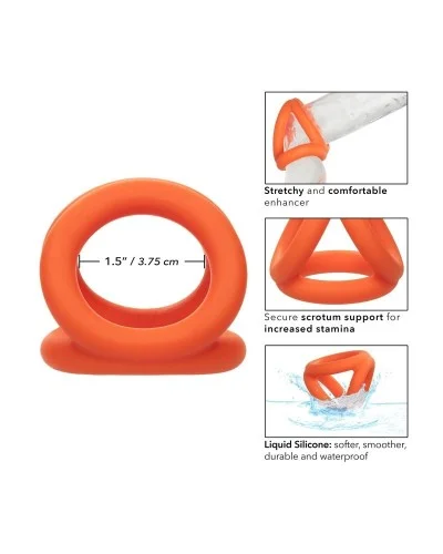 Ballstretcher en silicone Alpha Tri-Ring 38 mm Orange sextoys et accessoires sur La Boutique du Hard