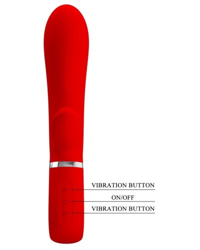 Vibro Rabbit Thomas 11 x 3.8cm Rouge sextoys et accessoires sur La Boutique du Hard