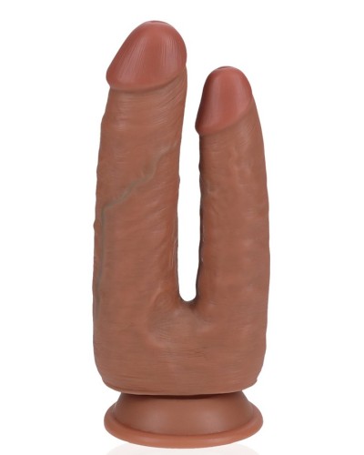 Double Gode Double Trouble 15 x 4.5cm Marron sextoys et accessoires sur La Boutique du Hard