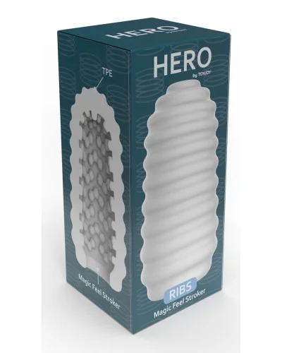 Masturbateur Hero Ribs Blanc sextoys et accessoires sur La Boutique du Hard