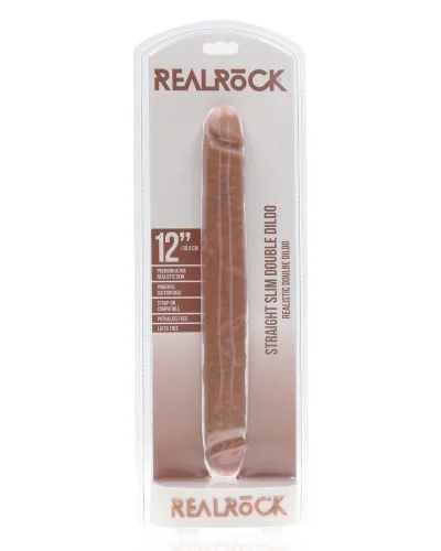 Double Gode Straight Slim 30.5 x 3.5cm Marron sextoys et accessoires sur La Boutique du Hard