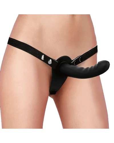 Silicone Ribbed Strap-On - Adjustable - Black sextoys et accessoires sur La Boutique du Hard