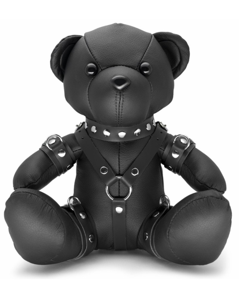 Ours en cuir EDDY The BDSM Teddy Bear Noir + Boite sextoys et accessoires sur La Boutique du Hard