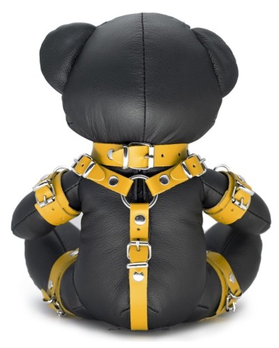 Ours en cuir EDDY The BDSM Teddy Bear Jaune + Boite sextoys et accessoires sur La Boutique du Hard