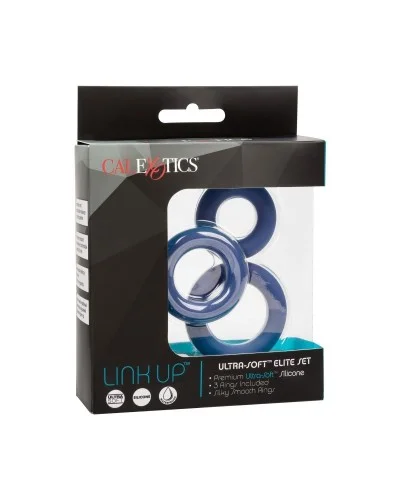 Lot de 3 Cockrings Link Up Bleus sextoys et accessoires sur La Boutique du Hard