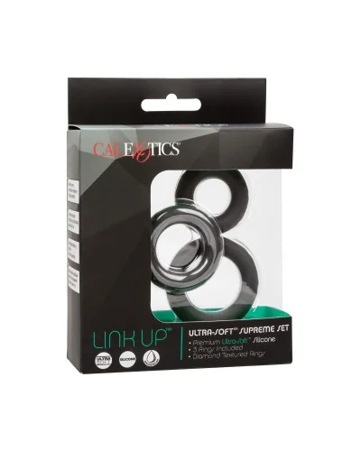 Lot de 3 Cockrings Link Up Noirs sextoys et accessoires sur La Boutique du Hard