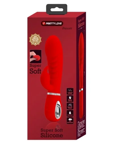 Vibro Rabbit Prescott 12 x 3.9cm Rouge sextoys et accessoires sur La Boutique du Hard