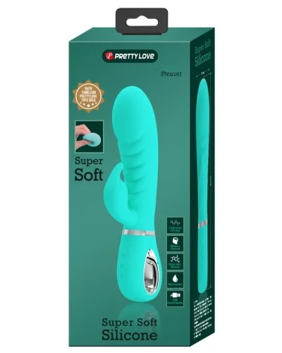 Vibro Rabbit Prescott 12 x 3.9cm Turquoise sextoys et accessoires sur La Boutique du Hard