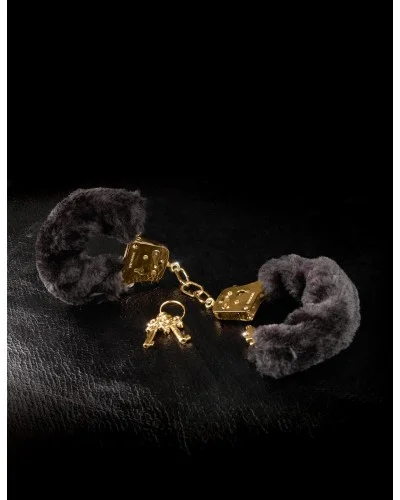 Menottes Gold Furry Noires pas cher