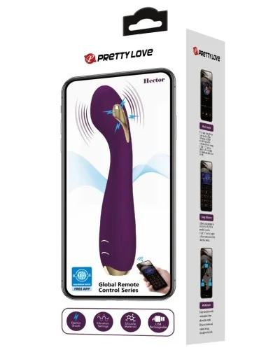 Vibro Point G Électro Connecté Hector 16 x 3.8cm Prune sextoys et accessoires sur La Boutique du Hard